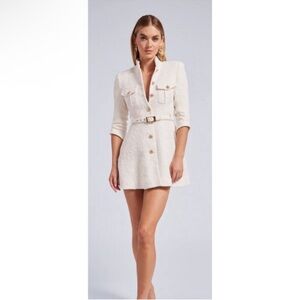 Generation Love White Tweed Mini Dress. Size M. NWT